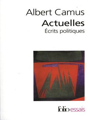 cover image of Actuelles (Tome 1)--Écrits politiques